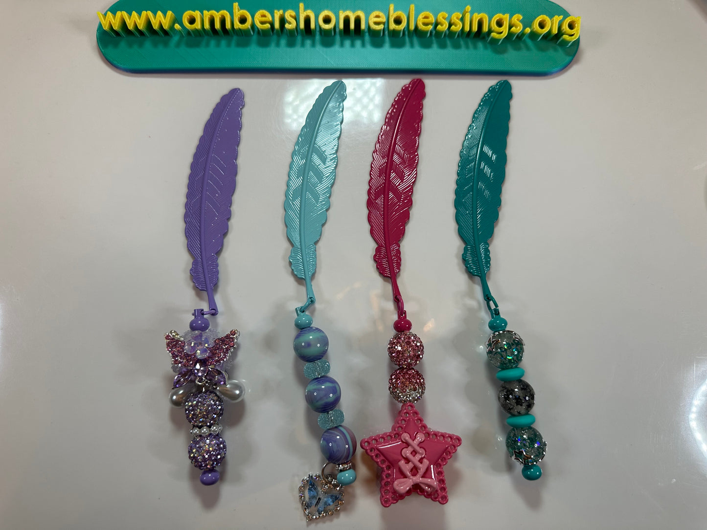 Beaded Feather Bookmark
