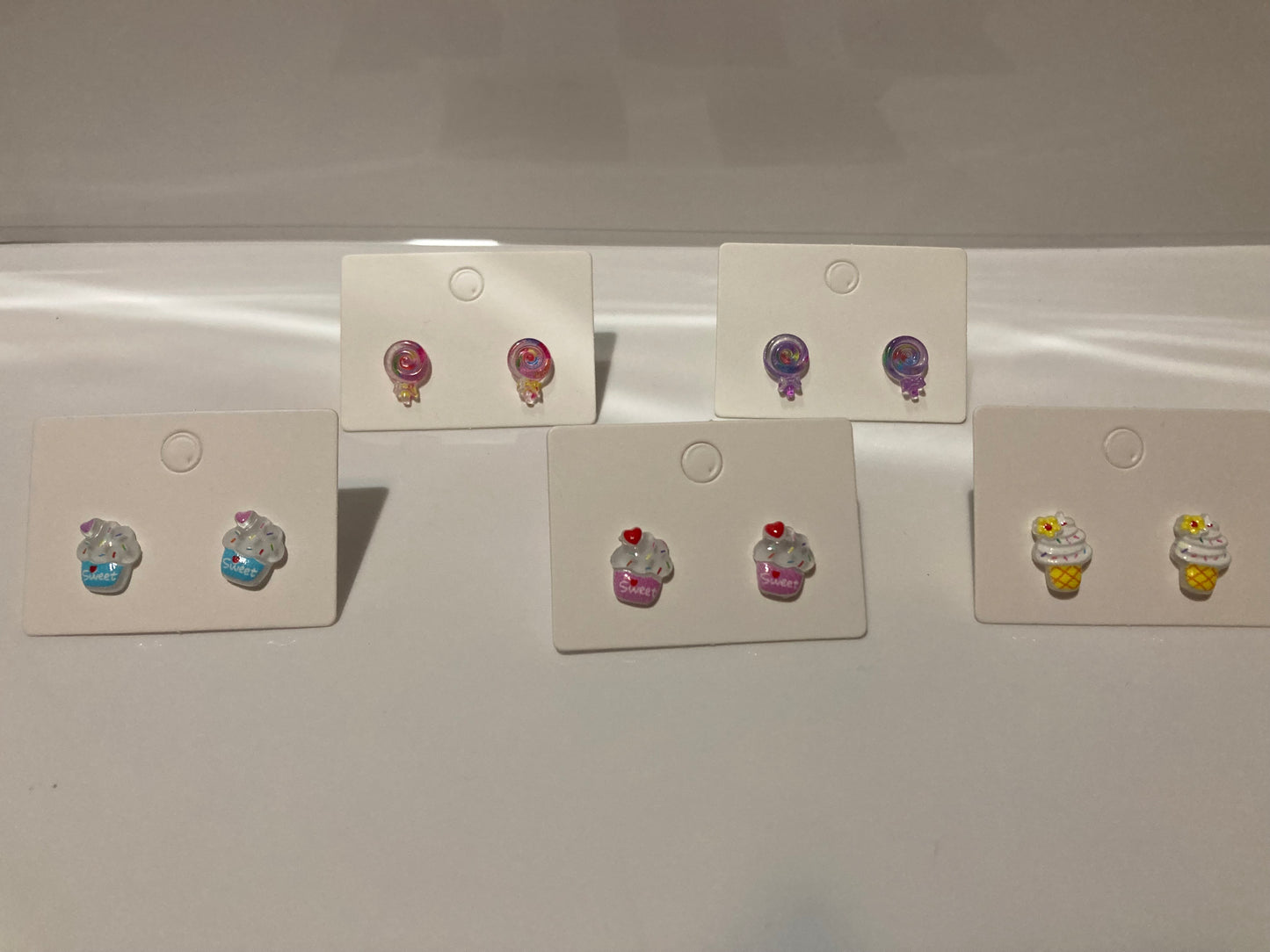 Cupcakes & Swirl Lollipop Post Earrings