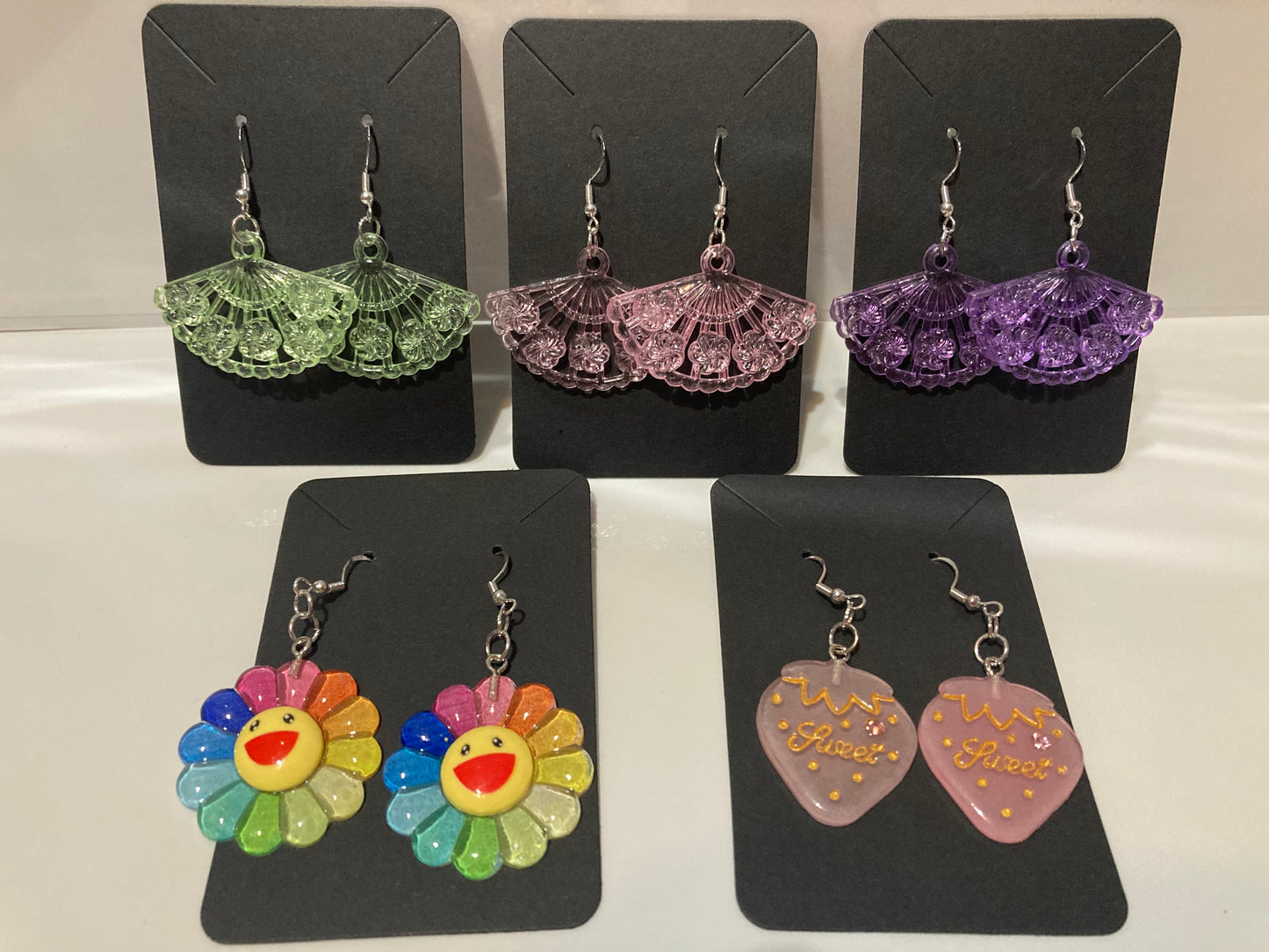 Fan & More Silver Dangles