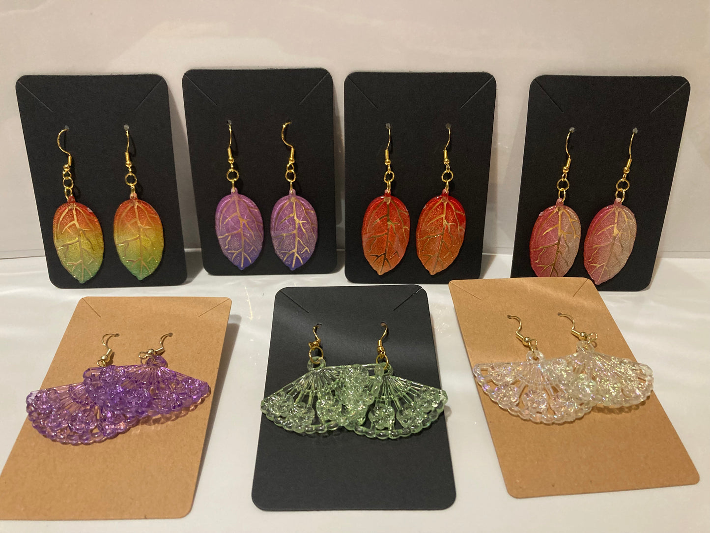 Leaves & Fans Dangle Earrings
