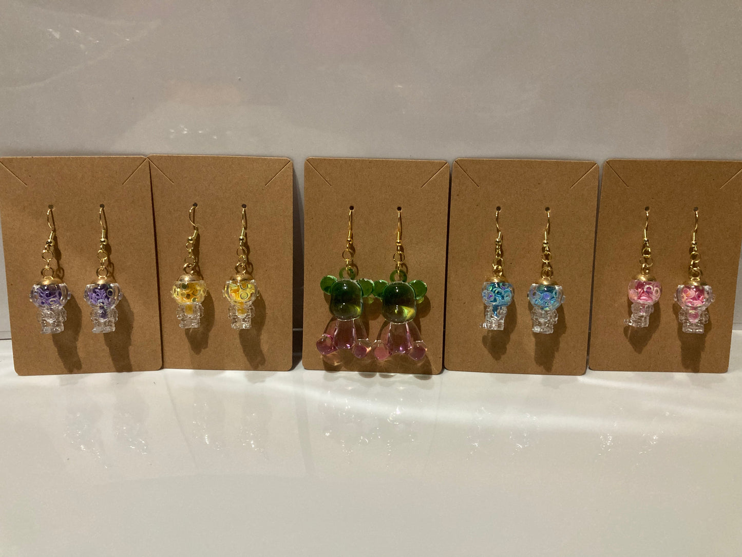 Astronaut Glass Earrings & Ombre Bear