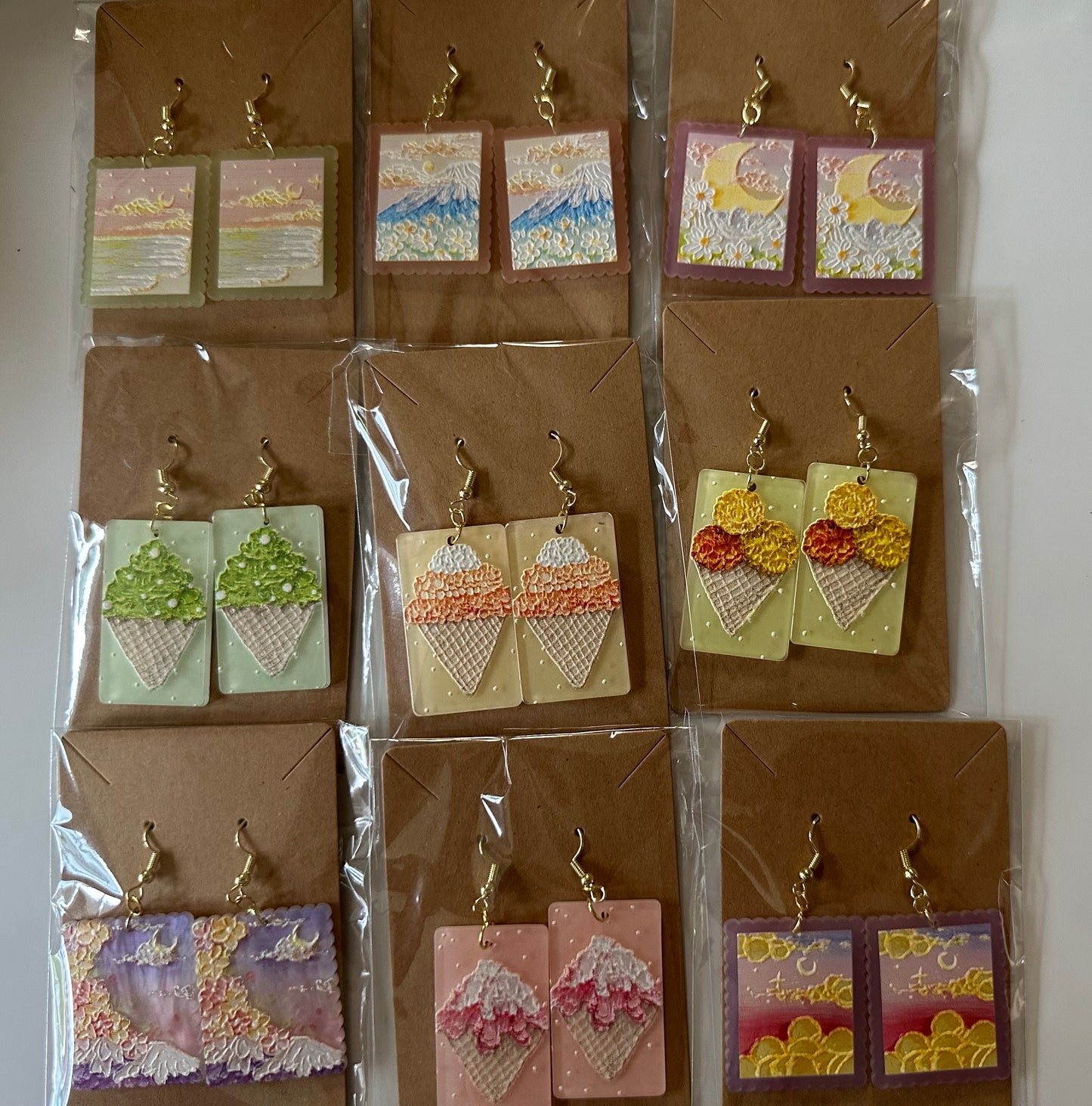 Mini Painted Earrings (Gold)