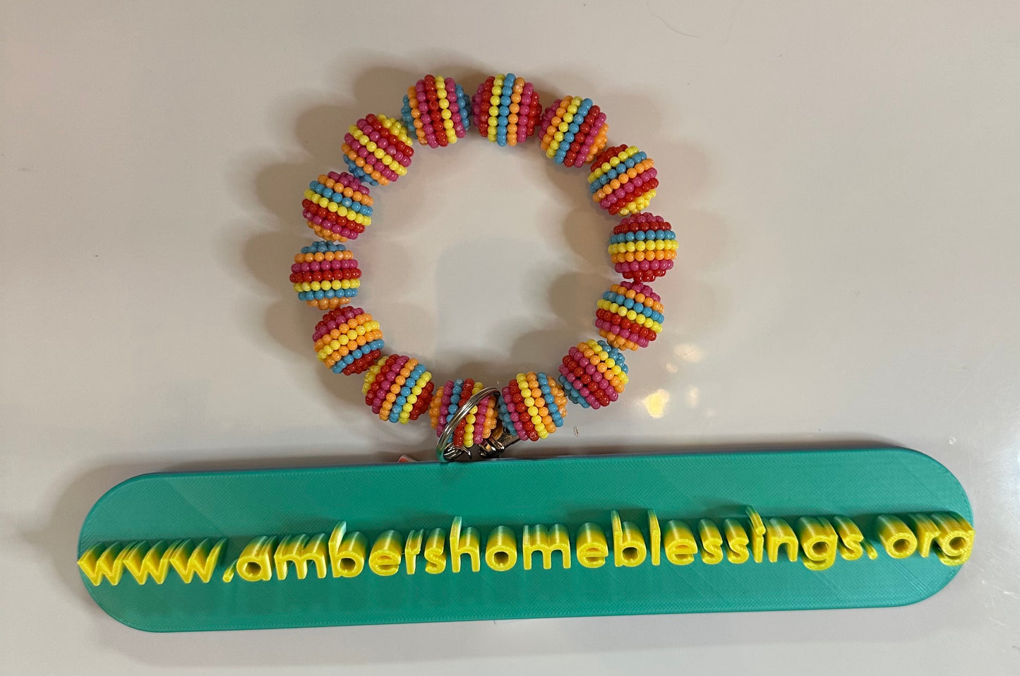 Large Beaded Wristlets with Key Ring