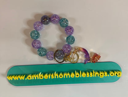 Large Beaded Wristlets with Key Ring