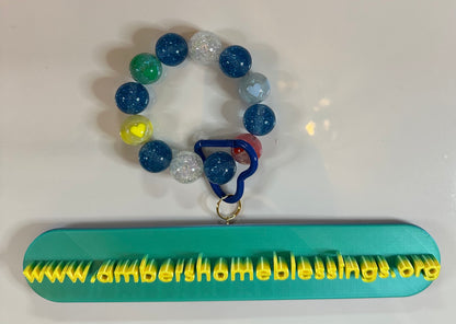 Large Beaded Wristlets with Key Ring