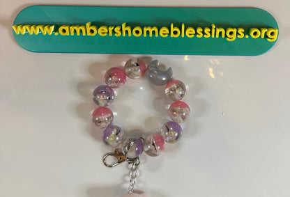 Large Beaded Wristlets with Key Ring