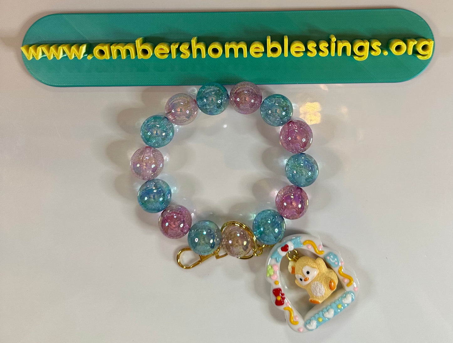 Large Beaded Wristlets with Key Ring