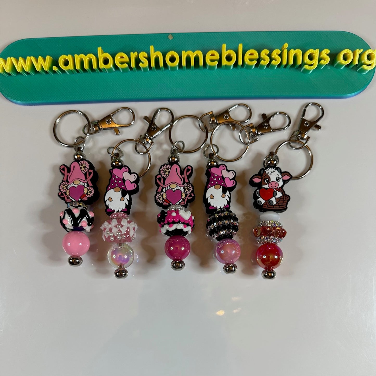 Puppy House, Gnome & Cow Key Rings