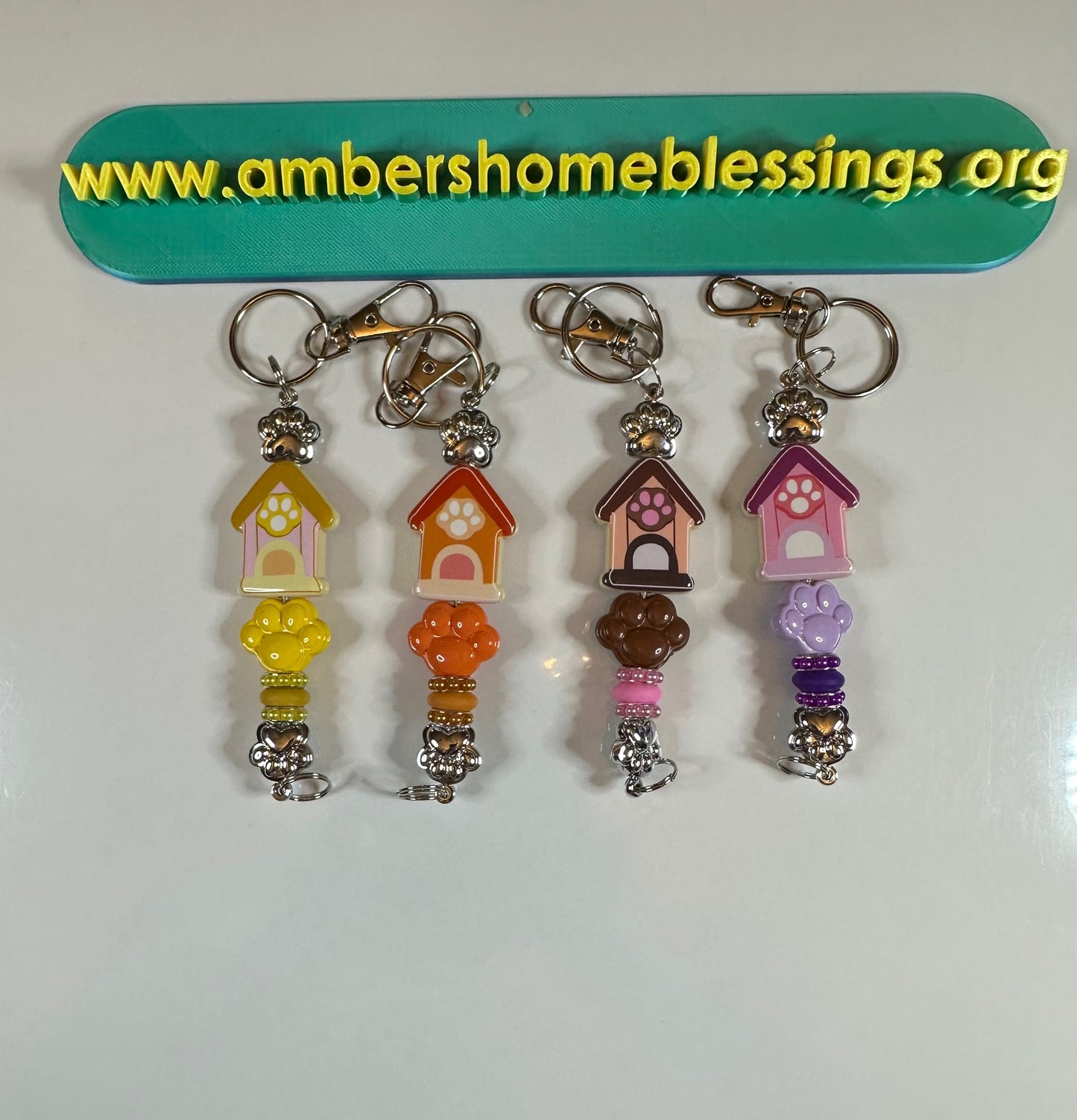Puppy House, Gnome & Cow Key Rings